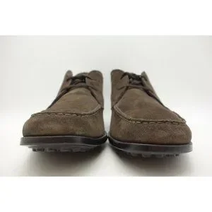 Tods Brown Leather Casual Lace Up Chukka Driving Ankle Boots Shoes Men\'s 7.5 Tods Mens Chukka Boot Size 9 Water Repellent Brown Leather  main image 3